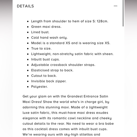 Green satin maxi dress (great for bridesmaid!)- XS - Picture 4 of 7